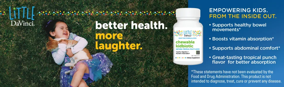 Little DaVinci Chewable Kidbiotic Natural Tropical Fruit Flavor 90 Tablets - Chewable Kidbiotic