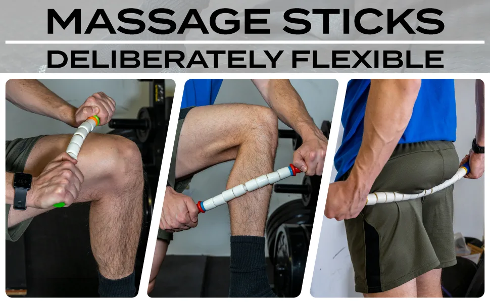 Massage Stick 24" Handheld Spindle Massage Roller - Full Body Muscle Recovery & Myofascial Release (Large - 24" Massage Stick) - Massage Roller, The Stick, Stick Roller, Rolling Stick, Tiger Tail, Massage Tool, Muscle Roller