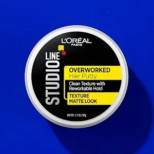 L'Oreal Studio Line Overworked Hair Putty 1.7 oz (50 g) - Studio, hair putty, gel, styling, loreal