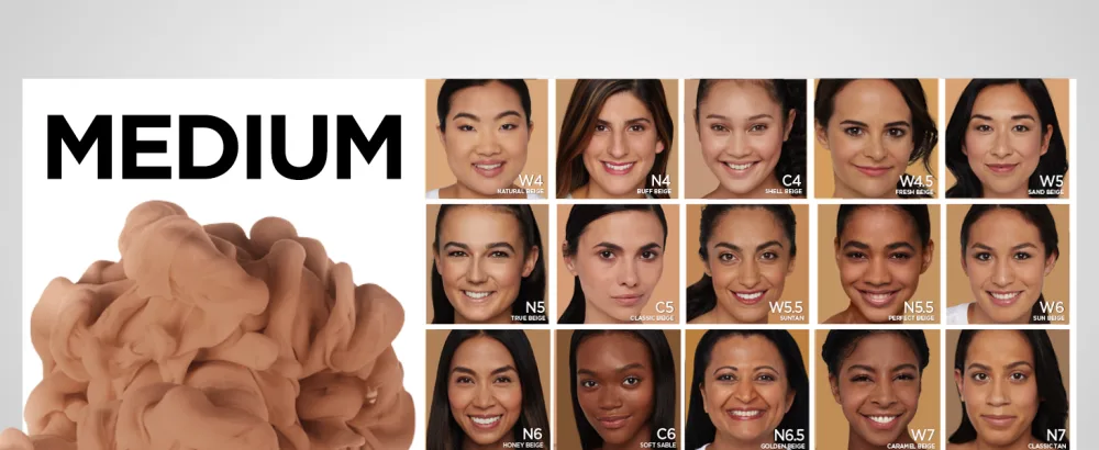 L'Oreal True Match Super-Blendable Makeup W8 Cream Café 1 fl oz (30 ml) - image of medium shades on models