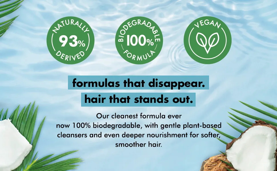 Love Beauty and Planet Volume and Bounty Shampoo Coconut Water & Mimosa Flower 13.5 fl oz (400 ml) - 93% Naturally derived, 100% degradable formula and vegan icons