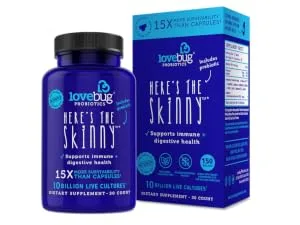 LoveBug Probiotics Advanced Strength Daily Probiotic 50 Billion CFU 30 Count - Here