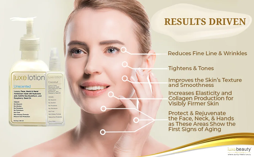 LuxeBeauty Luxe Lotion Luxury Face Neck & Hand Moisturizer Unscented 8.5 fl oz (251 ml) - Luxe Lotion