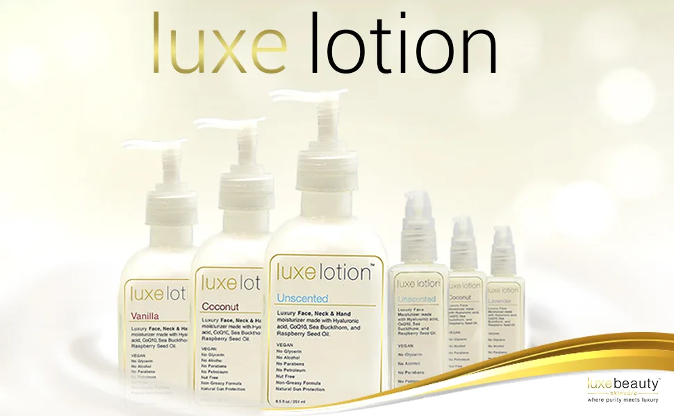 LuxeBeauty Luxe Lotion Luxury Face Neck & Hand Moisturizer Vanilla 8.5 fl oz (251 ml) - Luxe Lotion