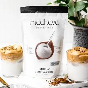 Madhava Natural Sweeteners Clean & Simple Simpla Zero Calorie Allulose Sweetener 12 oz (340 g) - Dalgona Coffee