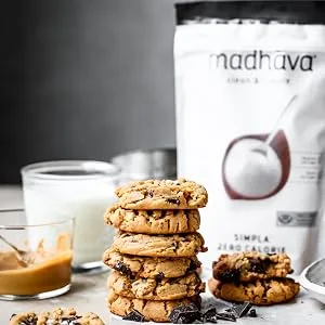 Madhava Natural Sweeteners Clean & Simple Simpla Zero Calorie Allulose Sweetener 12 oz (340 g) - Peanut Butter Chocolate Chunk Cookies