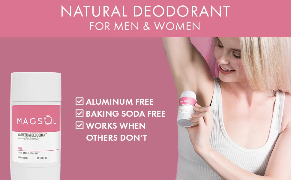 Magsol Magnesium Deodorant Lavender 3.2 oz (95 g) - natural deodorant for women