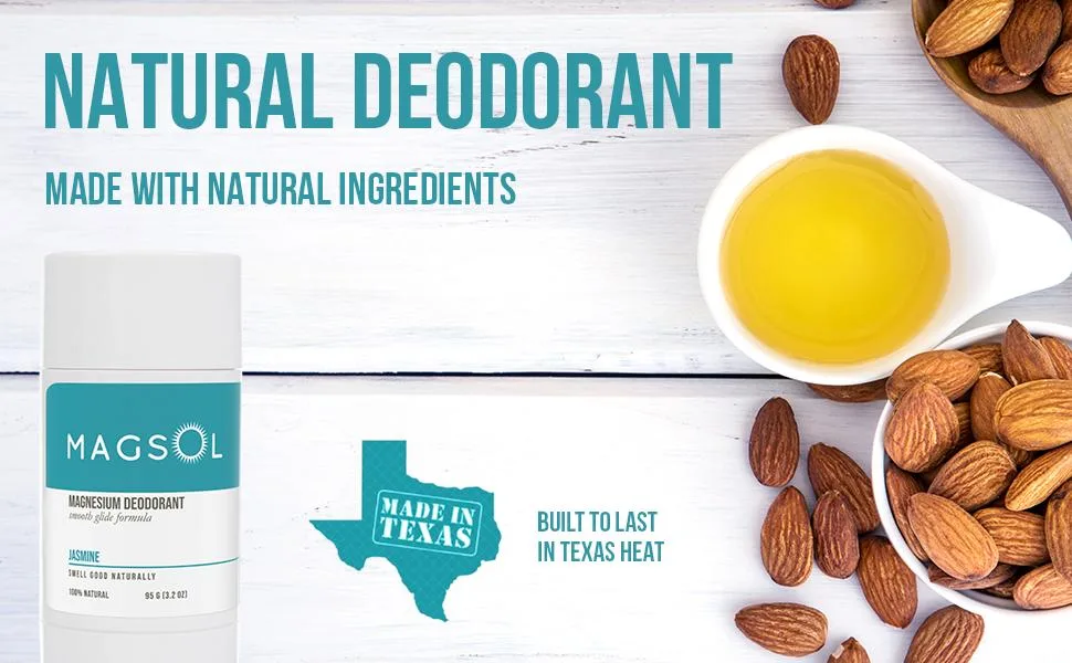 Magsol Magnesium Deodorant Lavender 3.2 oz (95 g) - womens natural deodorant baking soda free