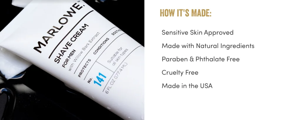 Marlowe Men's Shave Cream No. 141 6 fl oz (177.4 ml) - product information 3
