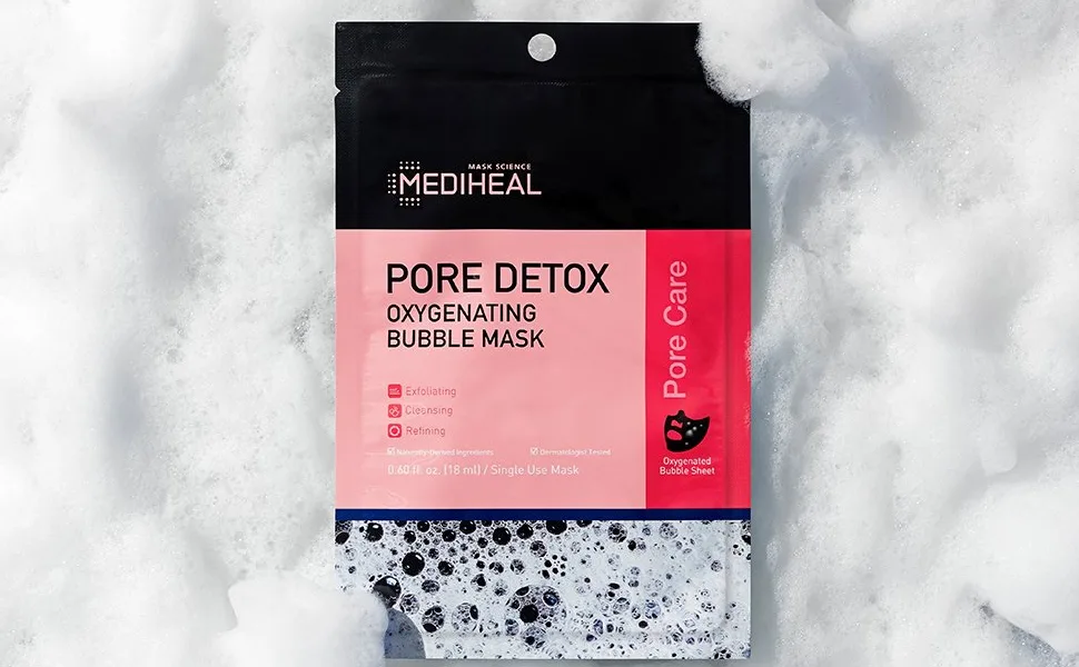 Mediheal Pore Detox Oxygenating Bubble Beauty Mask 5 Sheets 0.60 fl oz (18 ml) Each - product information 2