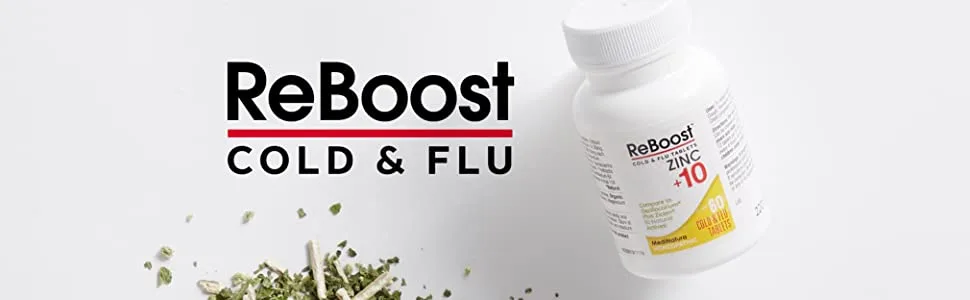 MediNatura T-Relief ReBoost Cold & Flu Tablets Zinc +10 60 Tablets - ReBoost Cold & Flu