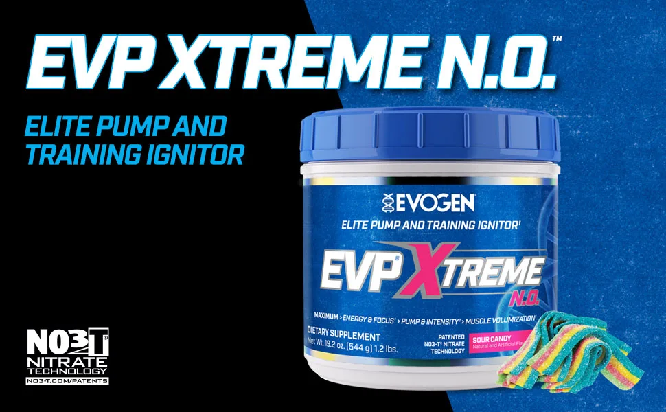 Evogen EVP Xtreme NO | Arginine Nitrate, Beta-Alanine, Citrulline Pre-Workout, Nitric Oxide, Muscle Pump | 40 Servings (Grape Cotton Candy) - EVOGEN EVP XTREME NO ELITE PUMP AND TRAINING IGNITOR