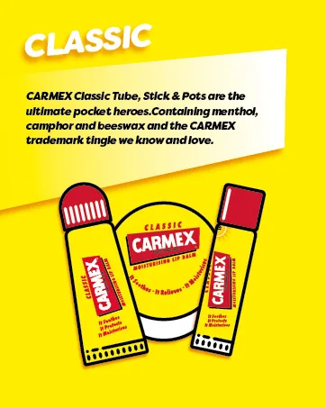 Carmex CLASSIC Moisturising Lip Balm For Dry And Chapped Lips 7.5g - CARMEX Classic Lip Balms