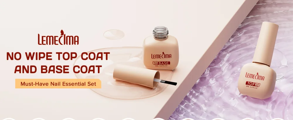 Lemecima Gel Nail Polish Base Coat and Top Coat Set 28+ Days Gloss Shiny Long Lasting Drying under UV/LED Lamp - product information 7