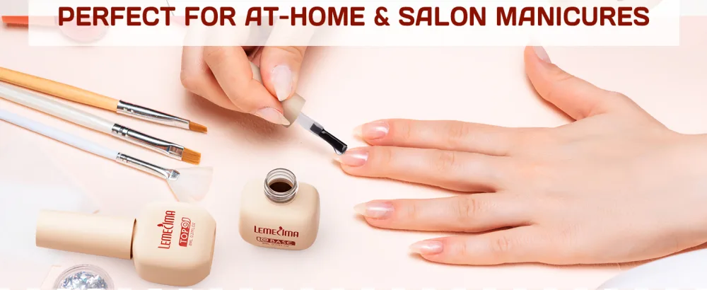 Lemecima Gel Nail Polish Base Coat and Top Coat Set 28+ Days Gloss Shiny Long Lasting Drying under UV/LED Lamp - product information 9