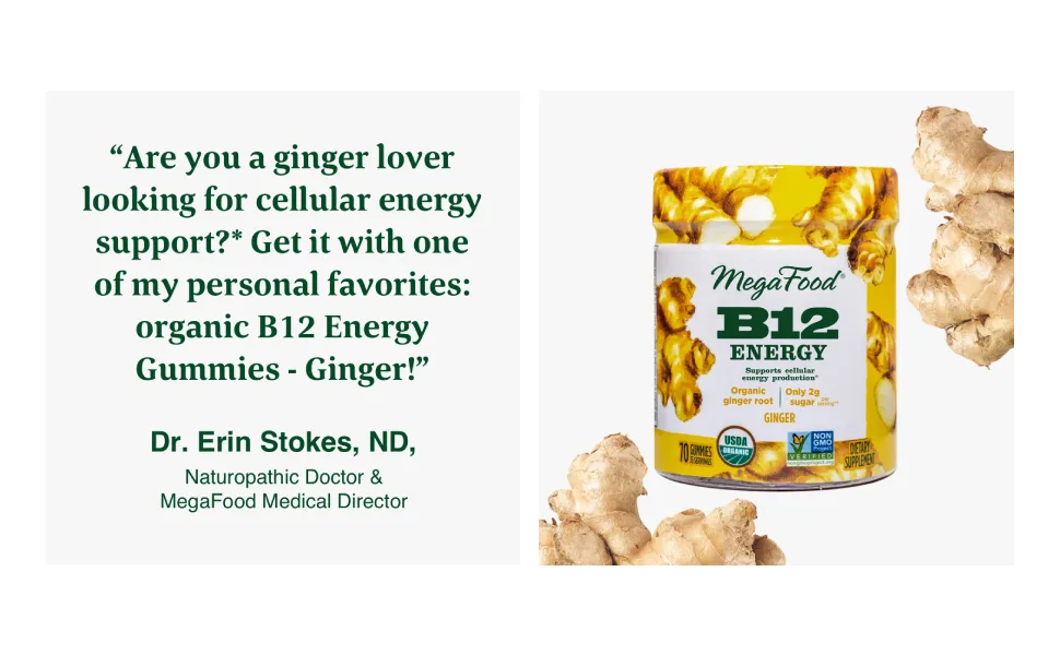 MegaFood B12 Energy Ginger 70 Gummies - product information 2