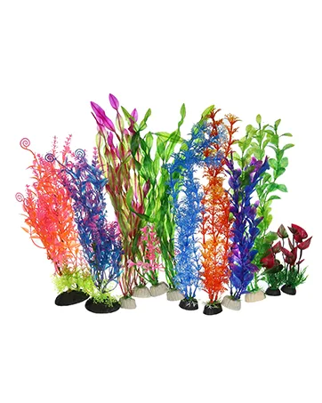 VOCOSTE Silicone Glowing Aquarium Simulation Coral with Sucker Blue - Aquarium plastic plant