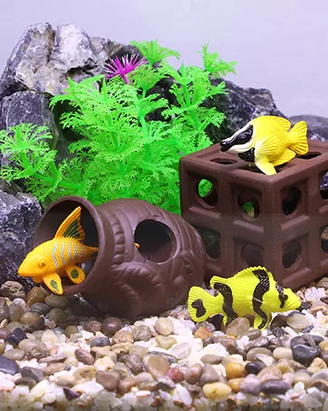 VOCOSTE Silicone Glowing Aquarium Simulation Coral with Sucker Blue - Aquarium rock cave