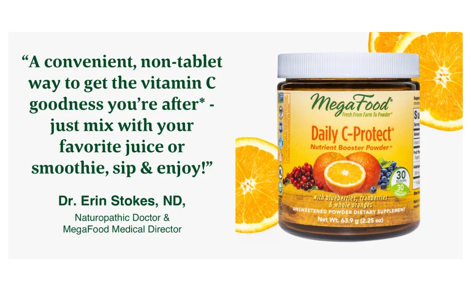 MegaFood Daily C-Protect Nutrient Booster Powder Unsweetened 2.25 oz (63.9 g) - megafood