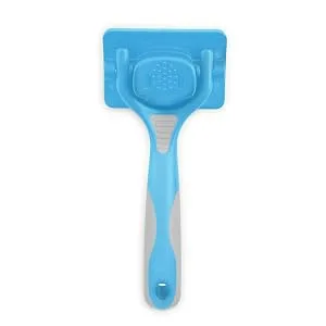 Ancol Ergo Universal Slicker Brush Medium Medium Single - self cleaning slicker a brush for dogs with a blue plastic handle