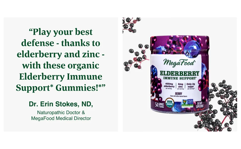MegaFood Elderberry Immune Support Berry 54 Gummies - product information 2