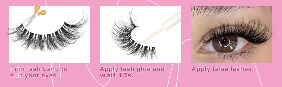 Lashes Natural Look Eyelashes Cat Eye Wispy Clear Band 3D False Lashes Fake Eyelashes 7 Pairs by Mavphnee - product information 27