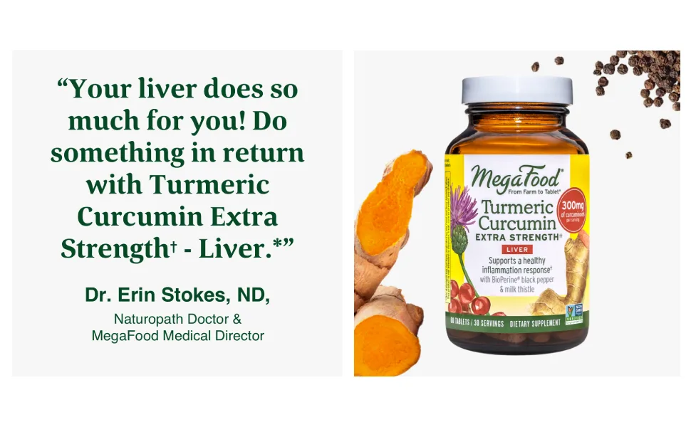 MegaFood Turmeric Strength for Liver 60 Tablets - product information 2