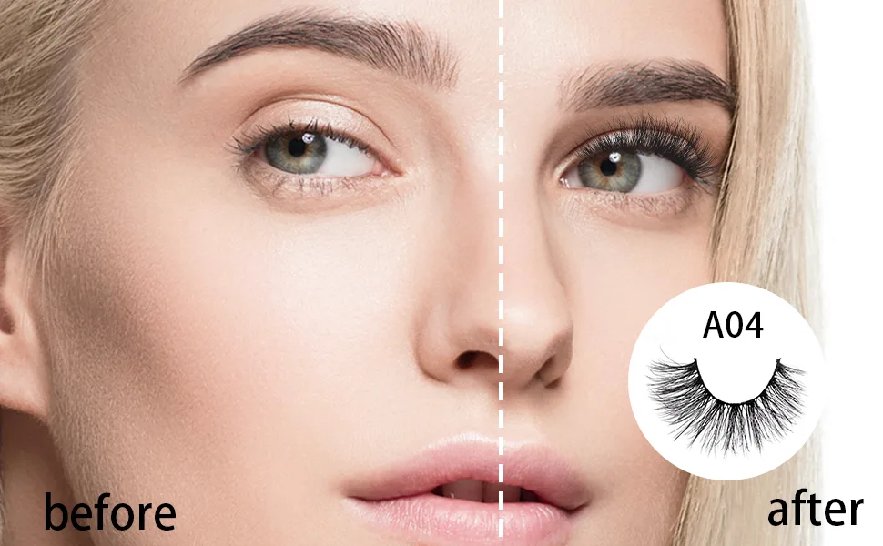 Onlyall Lashes Mink False Eyelashes Natural Wispy Lashes Soft Faux Mink Lashes Fluffy False Lashes 16MM A04 A04 Wispy Lashes (9MM-16MM) - A04 LASHES