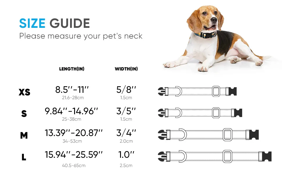 HEELE Dog Collar Medium Multi-Colour Patterned Soft Comfy Dog Pet Collars Easy Adjustable Collar for Small Medium Dogs Indoor Outdoor Activities Pink M M (Length 34-53cm Width 2cm) Pink - product information 20