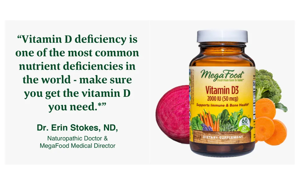 MegaFood Vitamin D3 2000 IU 60 Tablets - megafood