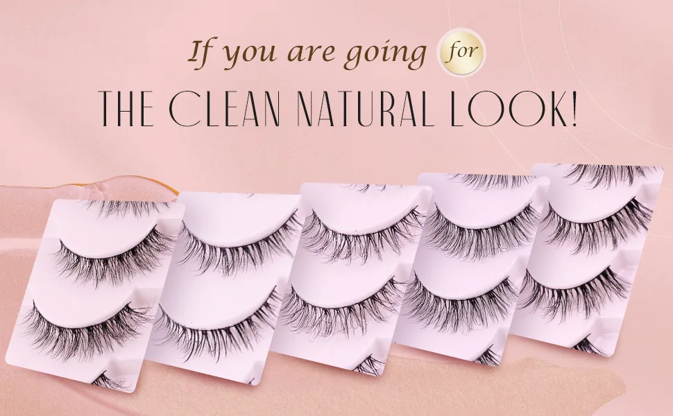 Onlyall Natural Lashes Short Eyelashes Wispy Lashes Natural Look Soft False Eyelashes False Eye Lashes Faux Mink Eyelashes 7 Pairs D2 D2 Short (6-10MM) - product information 23