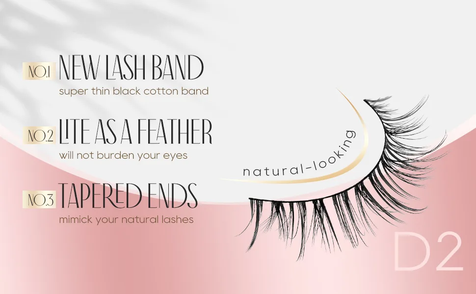 Onlyall Natural Lashes Short Eyelashes Wispy Lashes Natural Look Soft False Eyelashes False Eye Lashes Faux Mink Eyelashes 7 Pairs D2 D2 Short (6-10MM) - OA-D