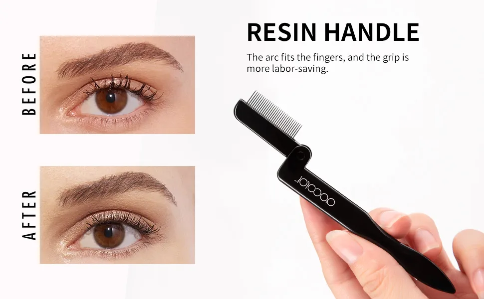 Docolor Folding Eyelash Comb Eyelash Separator Mascara Applicator Eyelash Definer and Eye Lash Curler Makeup Tool JMS12 - eyelash separator tool