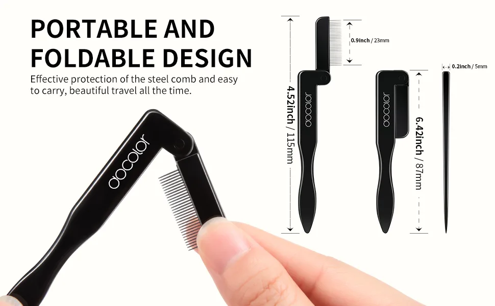 Docolor Folding Eyelash Comb Eyelash Separator Mascara Applicator Eyelash Definer and Eye Lash Curler Makeup Tool JMS12 - Lash Comb