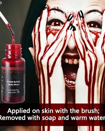 Mysense Red Cream Face Body Paint Makeup Water Based Painting for Adults Raven Cosplay SFX Costumes Festivals Halloween 2 OZ (60Ml) - product information 5