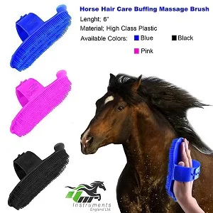 Plastic Curry Comb with Adjustable Strap Horse Pony Care Grooming (Pink) - These oval-shaped plastic curry combs are perfect for brushing your horse