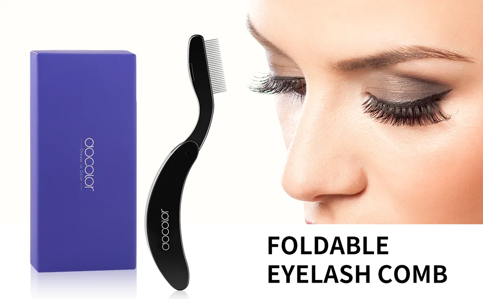 Foldable Eyelash Comb Separator Docolor Folding Lash Comb Eyebrow Mascara Applicator Eyelash Definer Arc Designed Cosmetic Brushes Tool JMS11 - eyelash comb