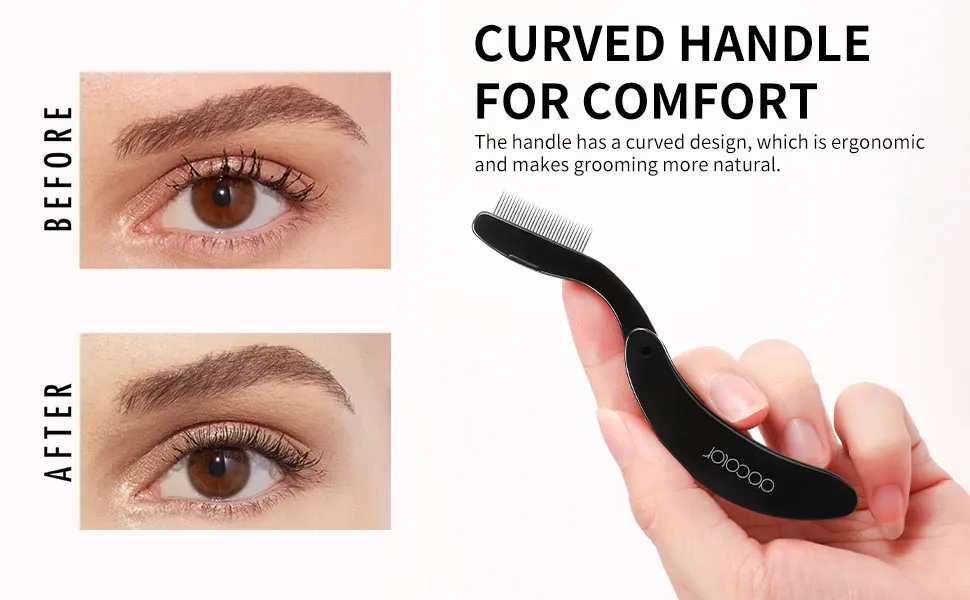 Foldable Eyelash Comb Separator Docolor Folding Lash Comb Eyebrow Mascara Applicator Eyelash Definer Arc Designed Cosmetic Brushes Tool JMS11 - lash comb