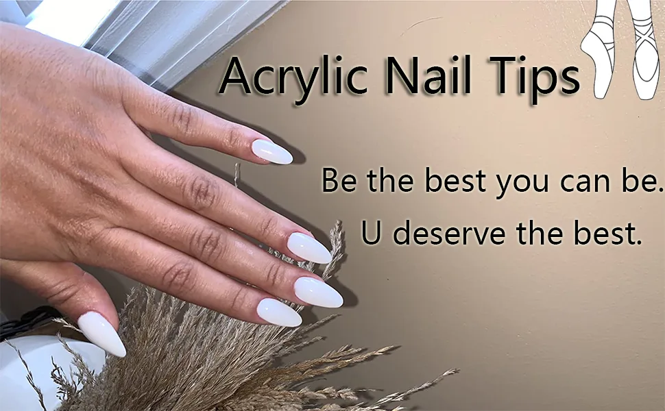 Oval Shaped False Nail Tips Full Cover 500PCS Clear Nails for Acrylic Nail Tips - almond nails