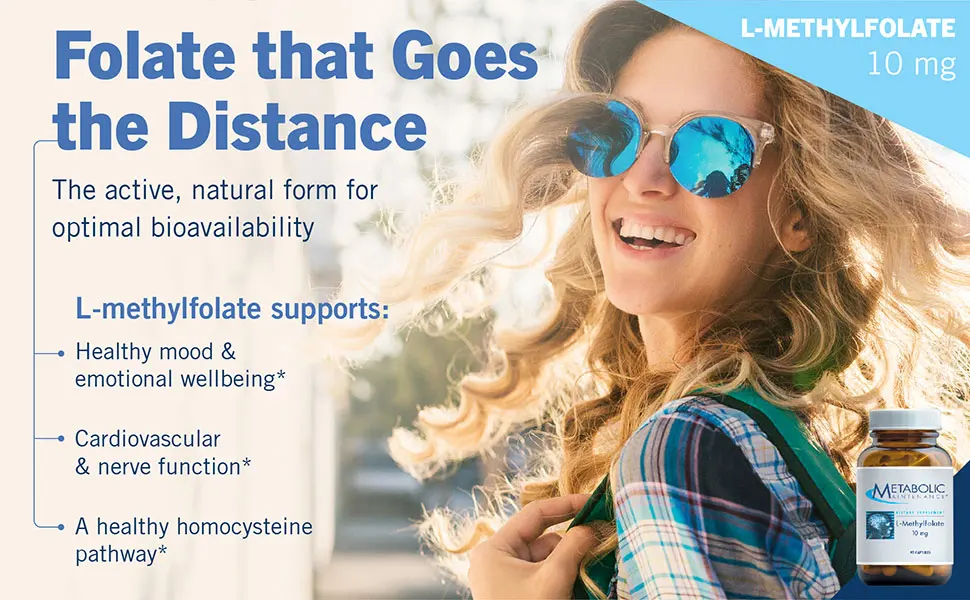 Metabolic Maintenance L-Methylfolate 10 mg 90 Capsules - Bioactive Natural Folate