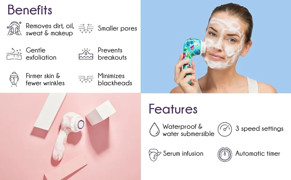 Michael Todd Beauty Soniclear Petite Antimicrobial Sonic Skin Cleansing System White Marble 5 Piece Kit - product information 2
