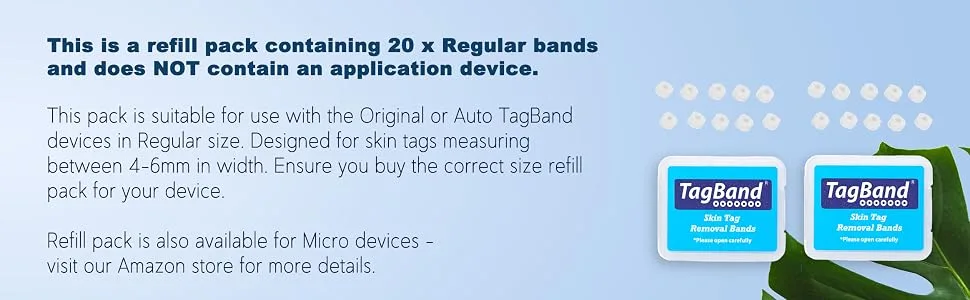 TagBand Refill Bands for Medium/Large Skin Tags. Compatible with both TagBand Original & Auto Regular Skin Tag Remover devices. Large (4mm-6mm) - Tagband Refill, Skin Tag Remover