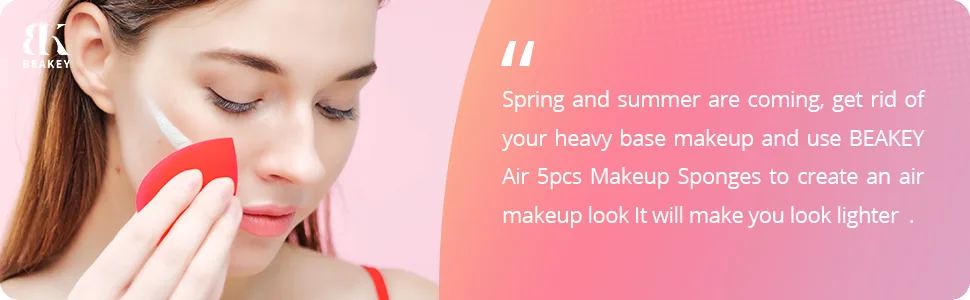 BEAKEY Makeup Sponges 5 Pcs Non-Latex Blender Beauty Soft Foundation Sponge High Density Makeup Sponge for Foundation Liquid Creams and Powders (Multi-Color) 1-5pcs multi-colored sponge - makeup sponge