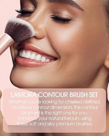 Make Up Brush Foundation Kabuki Flat Top - Perfect For Blending Liquid Cream or Flawless Powder Cosmetics - Buffing Stippling Concealer - Premium Quality Synthetic Dense Bristles! Rose - contour brushes
