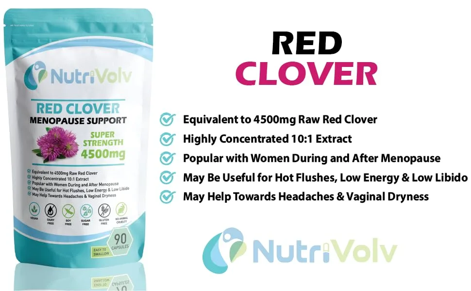 Red Clover 4500mg High Strength Supplements Supports Menopause & Hormonal Health for Women | 90 Capsules - Red Clover Info