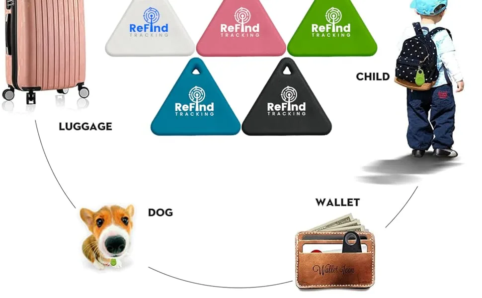 ReFind R3 Smart Tracker. Mini GPS Tag Live Tracking on Free App Bluetooth 5.0. Key Finder Tracker For Luggage Item Finder Dog & Cat Tracker. Compact AIR I TAG For iPhone Android Samsung (Black) - tractive gps dog tracker, air tags, apple tag, car tracker, cat tracker, dog tracker, gps tracker