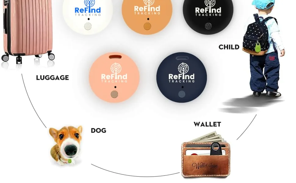 ReFind R2 Smart Tracker. Mini GPS Tag Live Tracking on Free App Bluetooth 5.0. Key Finder Tracker For Luggage Item Finder Dog & Cat Tracker. Compact AIR I TAG For iPhone Android Samsung(Orange) - suitcase tracker android, suitcase tracker devices, tile starter pack, tile sticker tracker, tracki