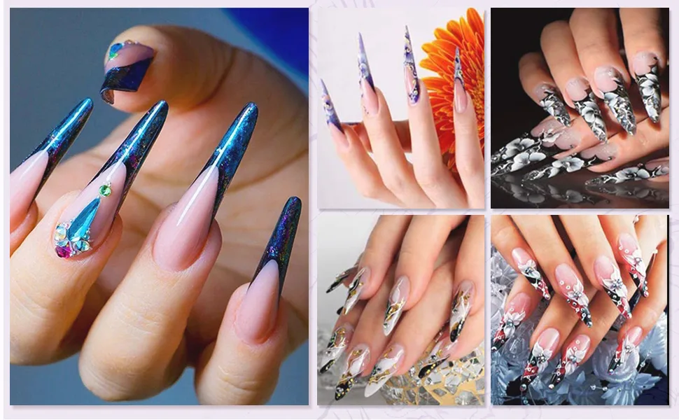100pcs Pro Square Nail Forms for Gel Builder French Acrylic UV Gel Tips Extension Sticker Builder Form Guide Stencil Manicure Tools HJ-NTF060  - nail form forms acrylic nails gel sticker builder c curve extension long extra tips guide