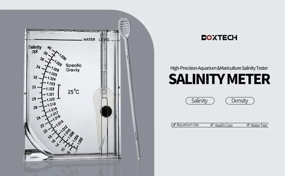 boxtech Aquarium Marine Test Sea Saltwater Hydrometer Reef Ocean Hydrometer Salinity Meter for Pool Aquarium Water Salinity Specific Gravity Test - product information 20