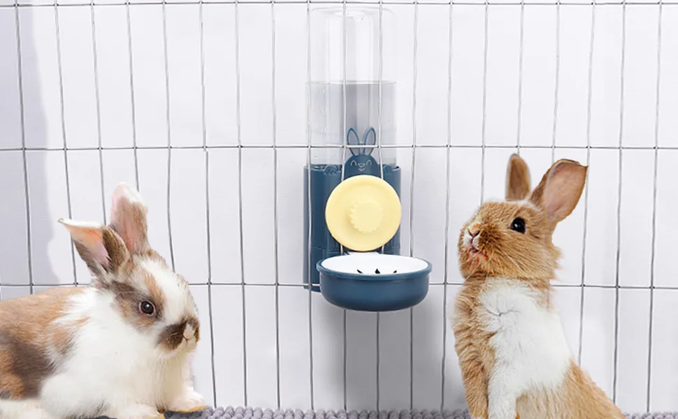 Rabbit Water Bottles 500ml Large Guinea Pig Non Drip Automatic Kettle for Bunny/Ferret/Hedgehog Small Animal Dispenser (Blue) - Rabbit Bottle